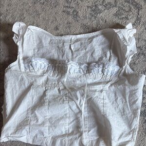 Elegant White Ruffled Crop Top